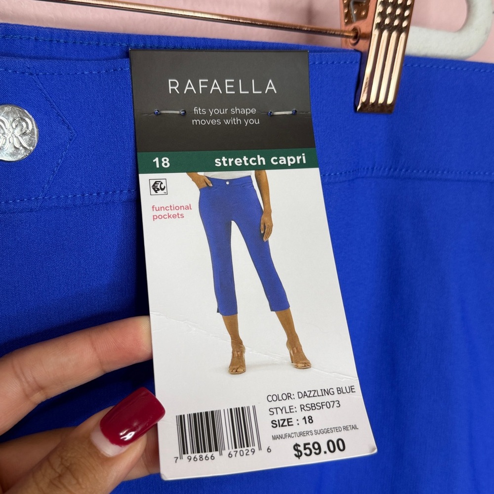 Rafaella Women's Stretch Capri Pant Blue. Size 18 - Picture 5 of 11